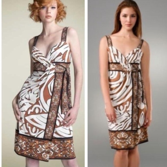 Diane Von Furstenberg SILK Brown and White Dress - Picture 2 of 8